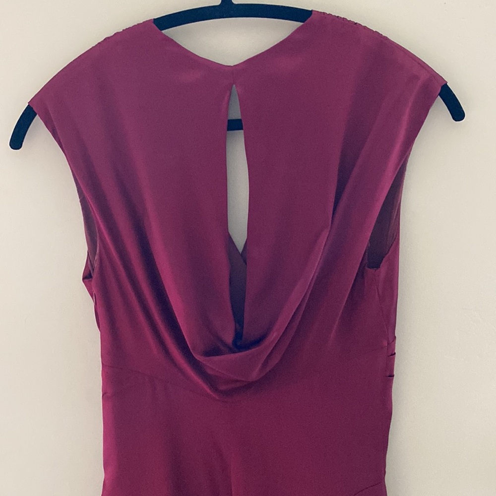 Nicole Miller Collection Silk Sheath Cocktail Dress, Burgundy, size 6 - Picture 5 of 12